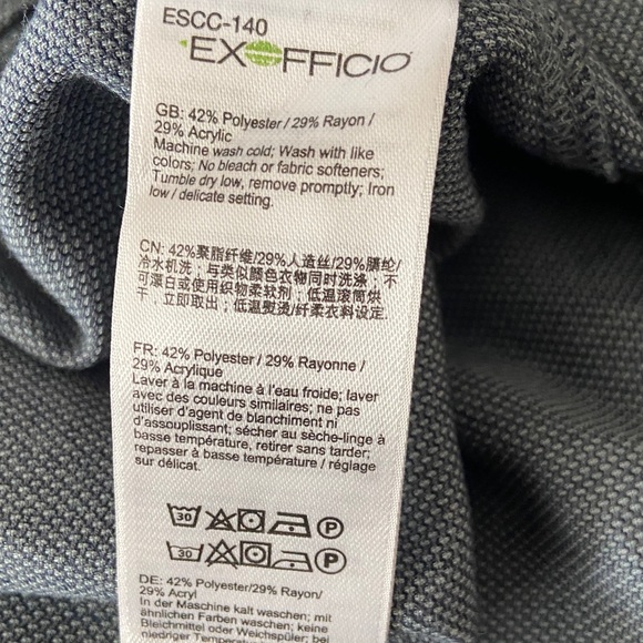 ExOfficio Men's Casual Blue Button Down Shirt with Roll-tab Long Sleeves. Size M - Picture 9 of 13